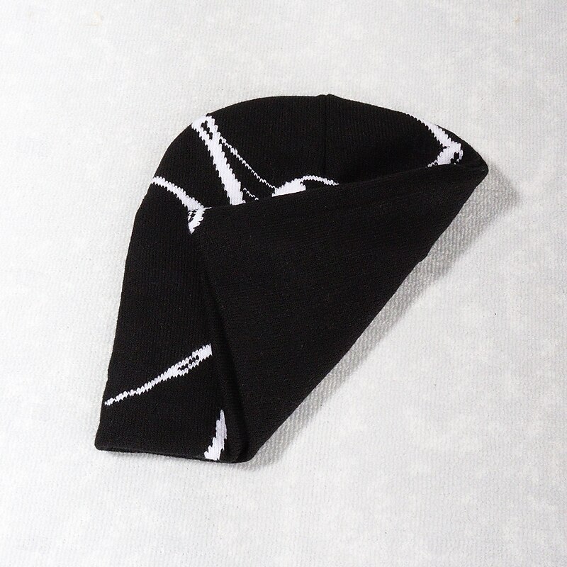 Men's Unisex Beanie Hat Winter Hats Beanies Skull Cap Knit Hat Black White Acrylic Fibers Jacquard Knitted Cozy Halloween Daily Wear Festival Spider Warm4