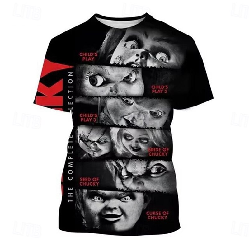 Chucky T-shirt Print Graphic For Couple's Men's Women's Adults' Halloween Carnival Masquerade 3D Print Casual Daily3