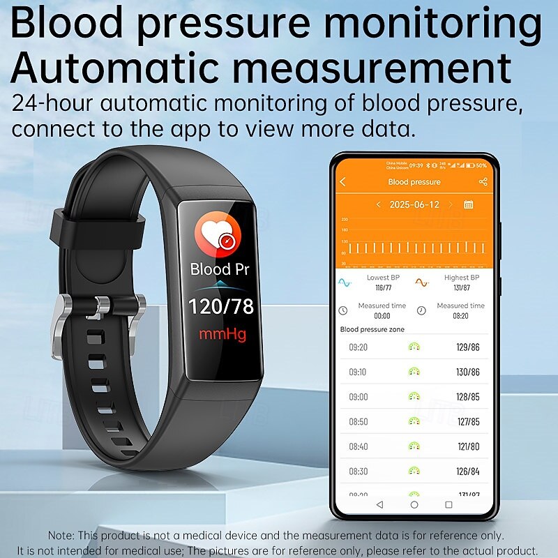 BK05 Smart Watch 0.96 inch Smart Wristbands Fitness Band Bluetooth Pedometer Sleep Tracker Heart Rate Monitor Sedentary Reminder Find My Device Compatible with Android iOS IP 67 Heart Rate Monitor