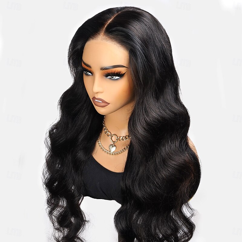 Natural Color 13 x 4 Front Lace Wig Cut Lace With Bleached Knots Body Wave Human Hair Wig 180% Density3