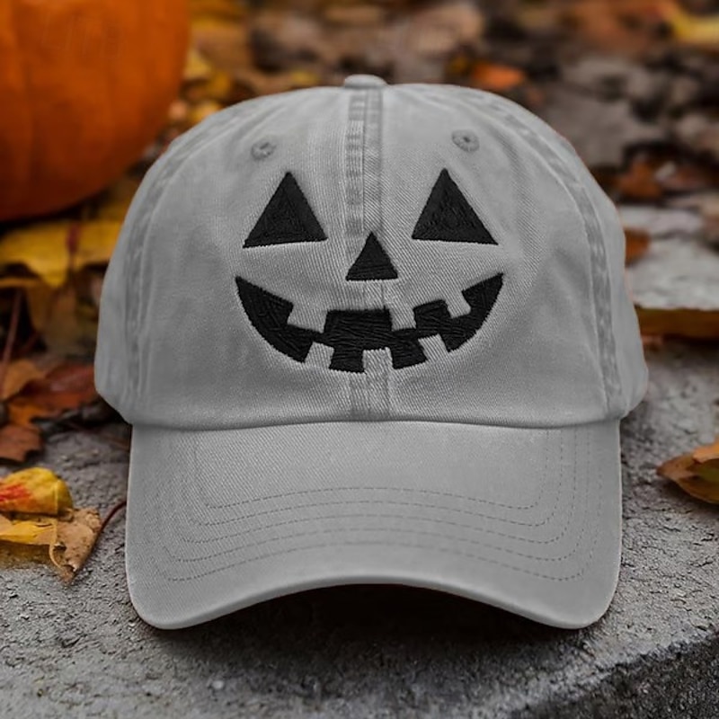 Men's Baseball Cap Sun Hat Trucker Hat Black White 100% Cotton Embroidered Fashion Casual Daily Halloween Party Pumpkin Adjustable Sunscreen Breathable2