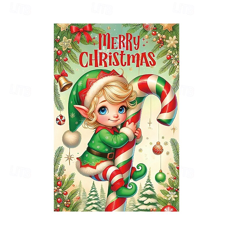 Christmas Garden Flag, Outdoor Winter Yard Decoration Banner with Snowman Design, Holiday Home Porch Flag, Seasonal Lawn Decor for Outdoor Use2