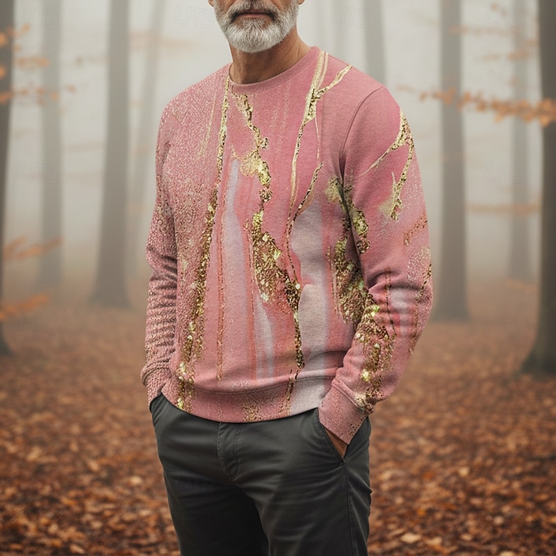 Men's Fashion Sweatshirt Sweatshirts Long Sleeve Sweatshirt Crewneck Vintage Retro Print Holiday Going out Festival Print Fall Winter