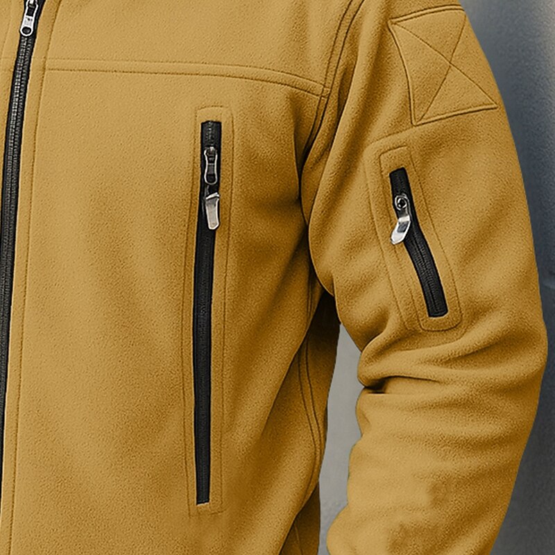 Men's Hoodie Full Zip Hoodie Fleece Hoodie Black Yellow Army Green Navy Blue Hooded Plain Zipper Pocket Sports & Outdoor Daily Holiday non-printing Streetwear Cool Casual Fall Winter Clothing Apparel4