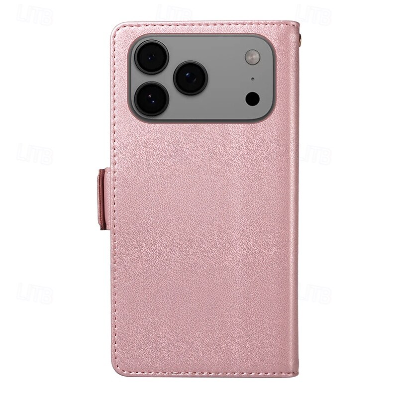Phone Case For iPhone 17 Pro Max 17 Air 16 15 14 Pro Max Plus 13 Pro Max Wallet Case Full Body Protective with Lanyard Shockproof Retro PU Leather2