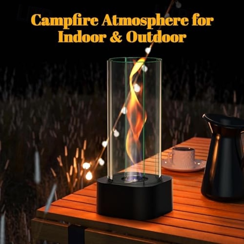 Table Top Firepit, Portable Tabletop Fireplace with 2 Combustion Chambers, Ethanol Tabletop Fire Pit for Indoor & Outdoor Home Decor Patio Balcony Parties Events3