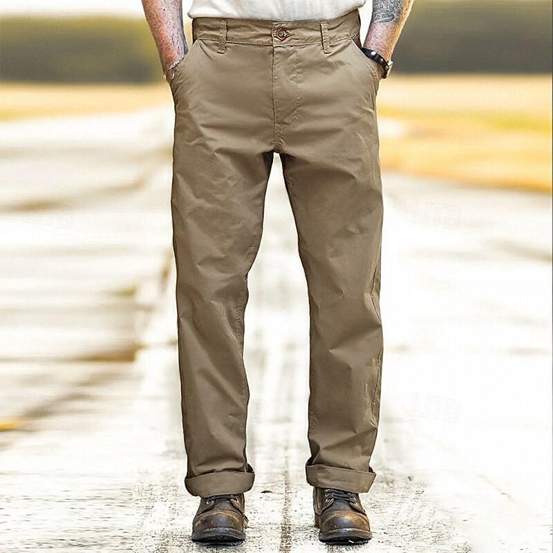 Men's Cargo Pants Trousers Pocket Buttons Plain Wearable Outdoor Daily Camping & Hiking Fashion Classic Royal Blue Khaki