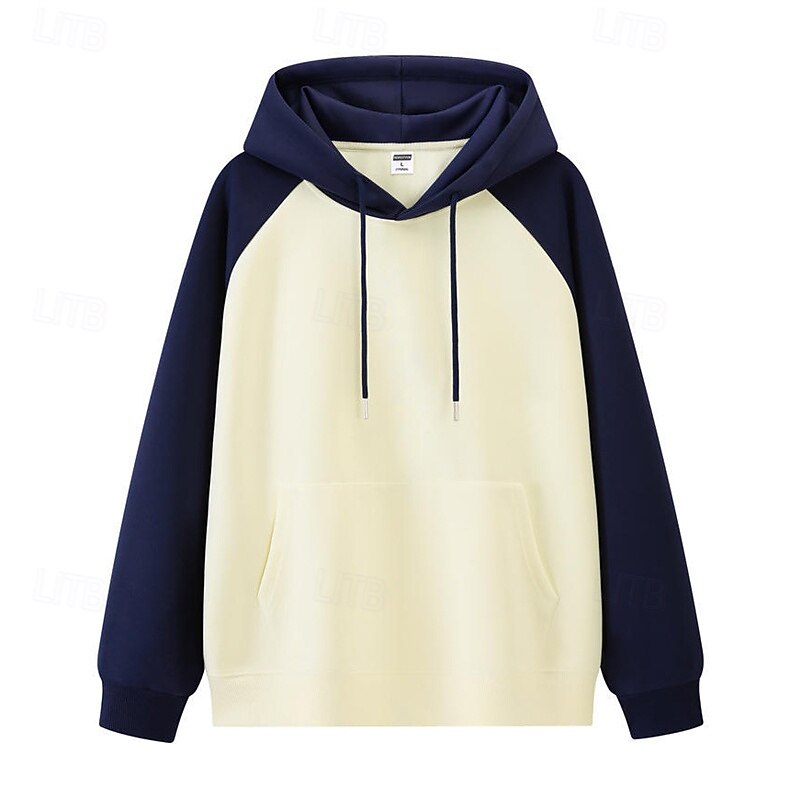 Men's Hoodie Black Wine Navy Blue Green Light Blue Hooded Color Block Patchwork Pocket Sports & Outdoor Daily Holiday Polyester Streetwear Basic Casual Spring Fall Clothing Apparel Hoodies2