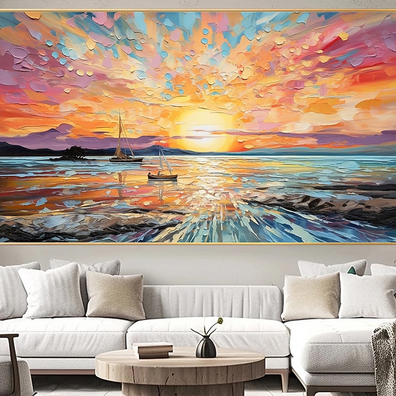 Handmade Oil Painting Canvas Wall Art Decor Original sunsets full for Home Decor With Stretched FrameWithout Inner Frame Painting