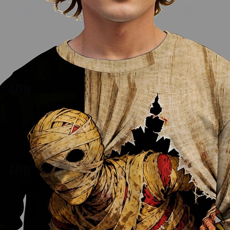 Boys' 3D Ghost T shirt Tee Long Sleeve Spring Fall Fashion Basic Kids 4-12 Years Crew Neck Outdoor Casual Daily Regular Fit2