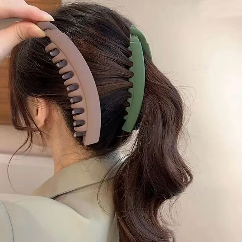 6 Pack Large Banana Hair Clips Non-slip Ponytail Holder Clip for Women and Girls Korean Style, Thick Half-Moon Hair Clip for Everyday Use2