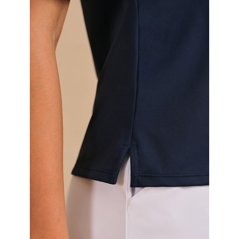 Women's Golf Polo Shirt Navy Blue Half Sleeve Shirt Ladies Golf Attire Clothes Outfits Wear Apparel4