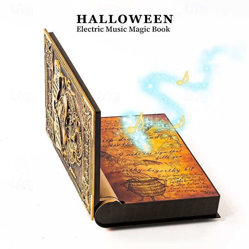Halloween Electric Music Magic Book Luminous Haunted House Secret Room Creative Sound And Light Decoration Atmosphere Props