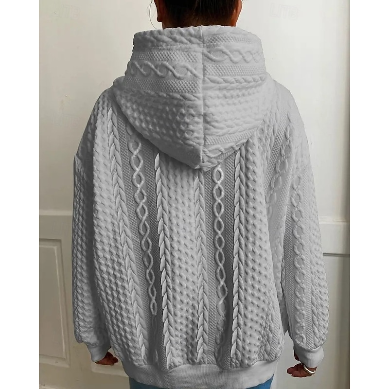 Women's Pullover Hoodie Sweatshirt Plain Sports Fashion Casual Long Sleeve Hooded Regular Tops Street Dailywear Blue Gray Fall Winter2