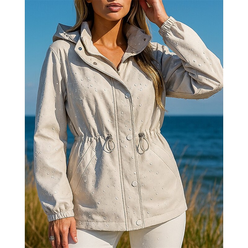 Women's Softshell Jacket Hiking Jacket Lightweight Jacket Outdoor Thermal Waterproof Hiking Outfits Hiking Clothes Winter Autumn / Fall Top Camping / Hiking / Caving Running Solid Color Black White