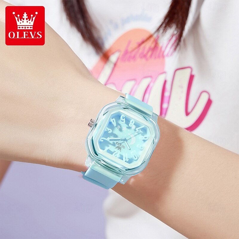 OLEVS Women Quartz Watch Luxury Large Dial Fashion Business Luminous Waterproof Decoration Silicone Watch4