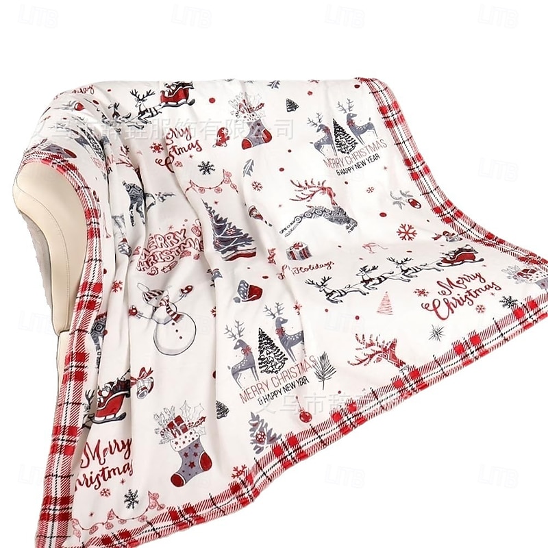 Christmas Reindeer Flannel Blanket, Ultra-Soft Plush Warm Throw, Holiday Bed & Sofa Decor for Winter3