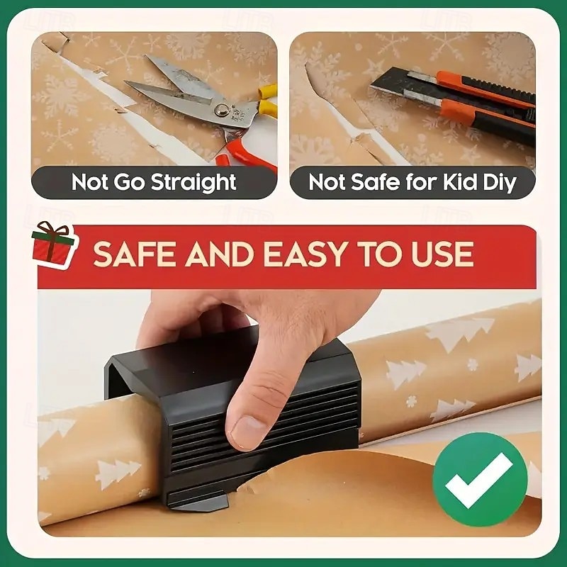 Christmas Gift Wrapping Paper Cutter, High-Precision Blade Manual Cutting Tool, Portable DIY Scrapbook Slider Paper Trimmer, Perfect for Birthday Gifts, Home and Office Use3