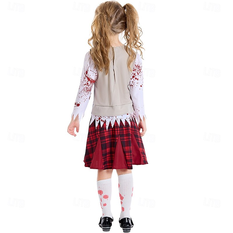 Zombie Halloween Dress Fancy Costume Group & Family Halloween Costumes Horror Scary Cosplay Kid's Adults' Women's Girls' Halloween Carnival Performance Party Easy Halloween Costumes Dress Up3