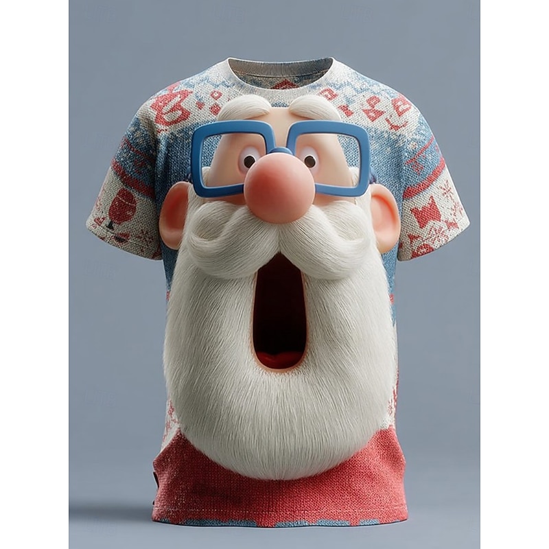 Christmas Women's T Shirt Graphic Santa Claus Vintage Stylish Classic Short Sleeve Crew Neck Round Neck Regular Tops Daily Print White Blue Green Fall Winter3