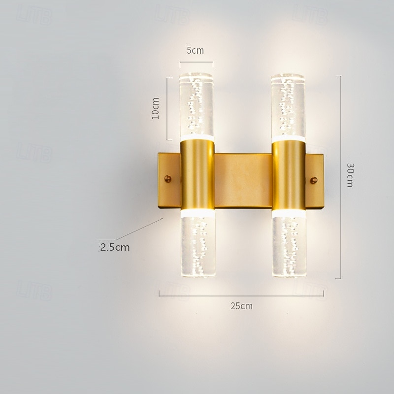 Modern LED Bubble Vanity Bathroom Wall Sconce Cylinder Acrylic Indoor Up Down Wall Mounted Light Bar Black Gold Long Linear Bedside Wall Lamp for Living Room Hallway Restaurant4