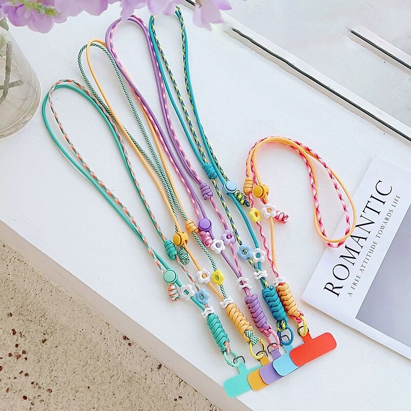 Phone Case For Lanyards Universal with Lanyard Geometric Pattern Flower Floral Polyester4