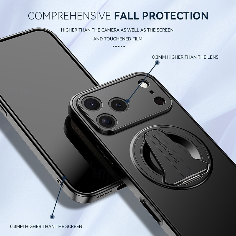 Phone Case For iPhone 17 Pro Max 17 Air 16 15 14 Pro Max 13 Pro Max Back Cover Magnetic Adsorption with Stand Holder Magnetic Shockproof Retro PC4