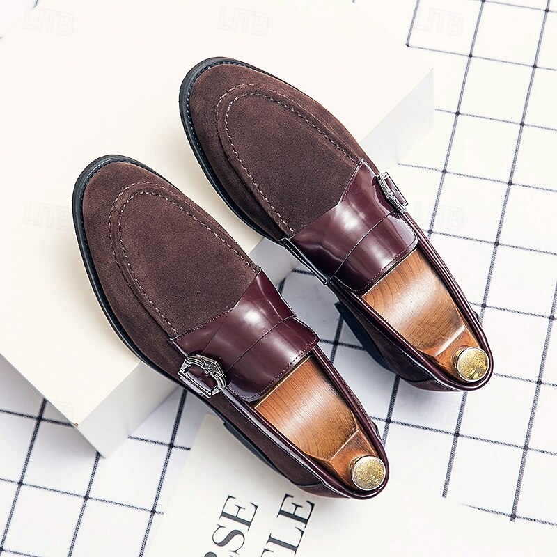 Men's Brown Loafers with Decorative Buckle – Classic Casual Slip-On Shoes for Business, Daily Wear and Semi-Formal Occasions2