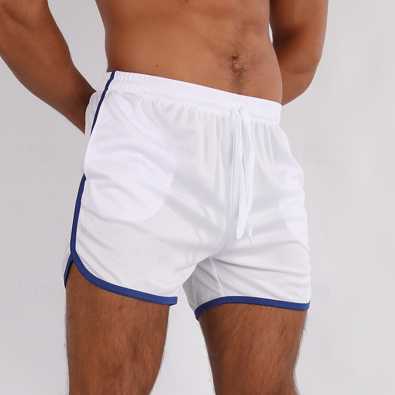 Men's Sports Shorts Beach Shorts Mesh High Waist Bottoms Athleisure Gym Workout Quick Dry Soft Sweat wicking Gym Workout Running Regular Fit Sportswear Activewear Solid Colored #5 style 1 Style 102