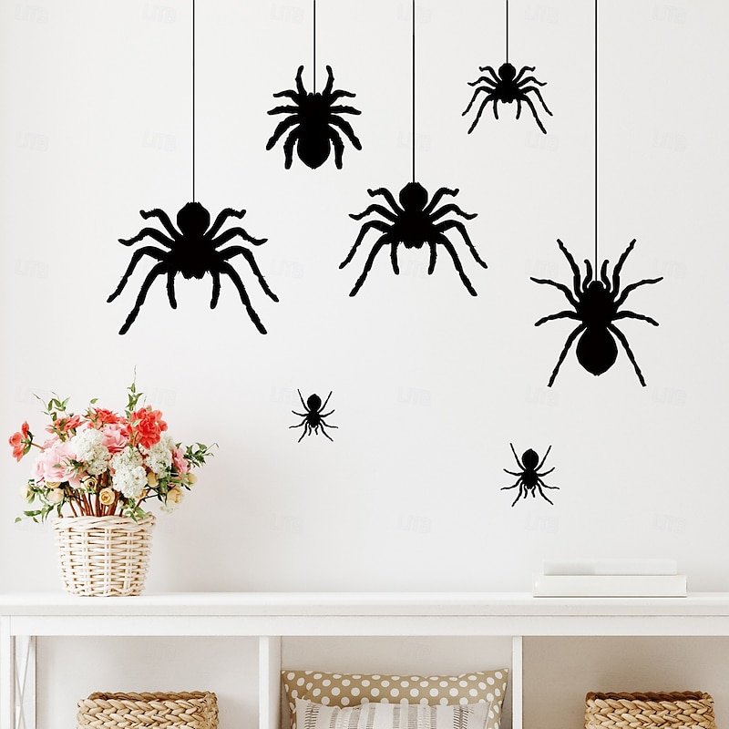 Halloween Funny Spider Wall Stickers, Creepy Spider Decals for Bedroom Living Room Store Window, Spooky Party Decoration3