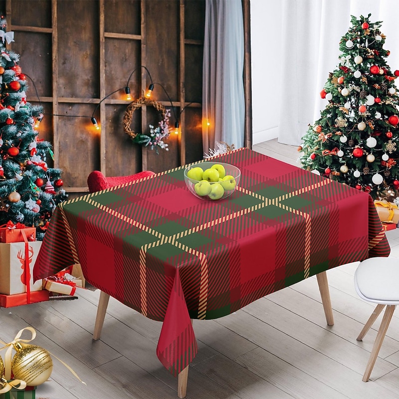 Holiday Tablecloth, Christmas Heat-Resistant Placemat for Dining & Living Room, Festive Home Decor, European Style Xmas Table Cover, Insulated Non-Scald Table Mat3