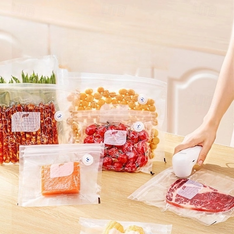 TAILI Vacuum Sealer For Food, Reusable Sous Vide Bags, Powerful Handheld Vacuum Sealer Machin, Sealing Clip, PA PE Material, Ideal for Cooking, Meal Prep & Long-Term Freshness