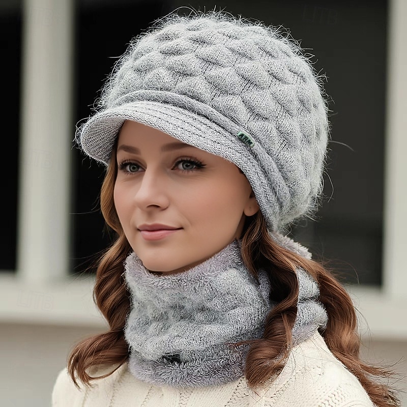 Women's Slouchy Beanie Hat Beret Hat Daily Holiday Solid Color Polyester Casual Warm Comfortable 1 PC3