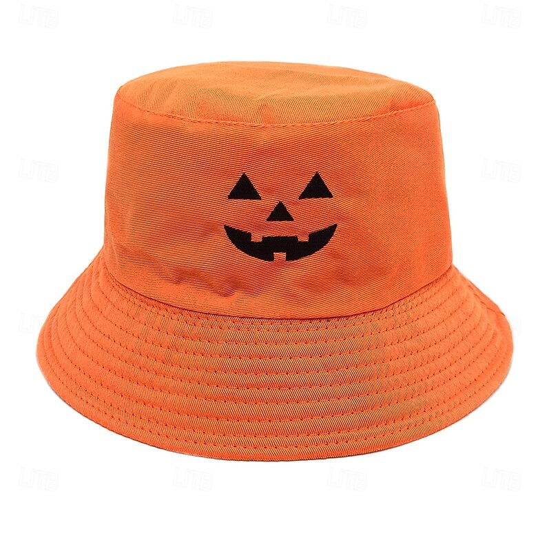 Women's Hat Bucket Hat Breathable Halloween Embroidered Pure Color
