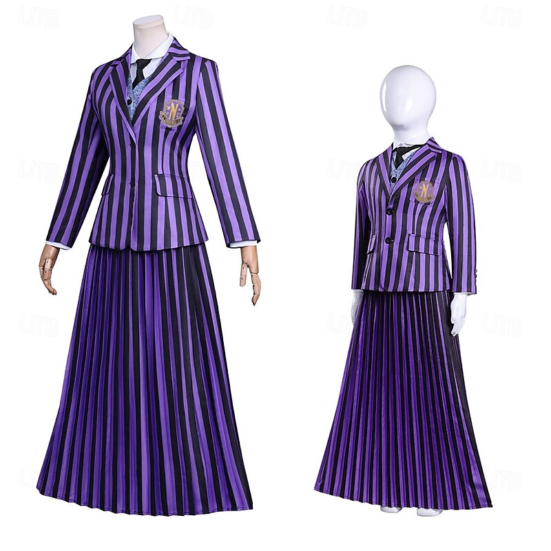 Dark Academia Halloween Fancy Costume School Uniform Gothic Horror Gothic Horror Scary Costume Kid's Adults' Women's Girls' Halloween Carnival Performance Party Easy Halloween Costumes Dress Up3