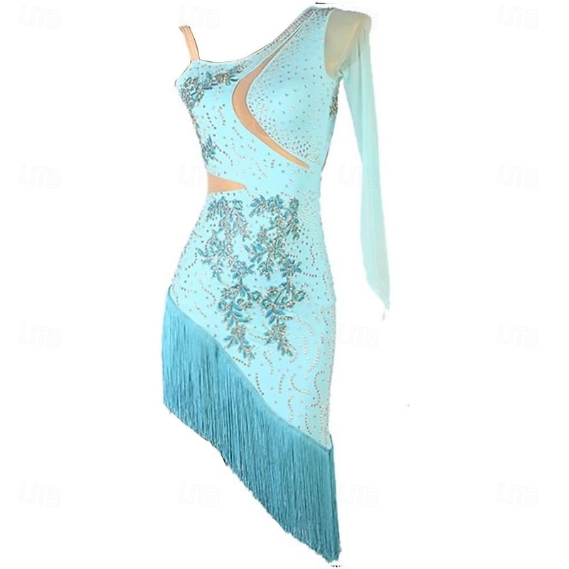 Latin Ballroom Dance Dresses for Women Tassel Salsa Rumba Cha Cha Party Competition Dress2