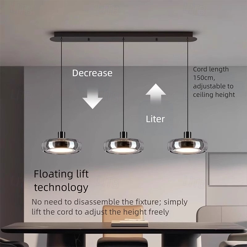 Modern Glass Three Head Dining Room Chandelier Living Room Bedroom Dining Table Indoor Lighting Fixtures4