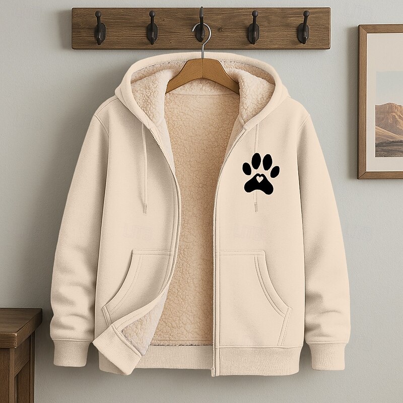 Men's Hoodie Full Zip Hoodie Fleece Hoodie Fleece lined Hoodie Apricot Black Red Burgundy Blue Hooded Plain Zipper Sports & Outdoor Casual Daily Streetwear Cool Sportswear Winter Clothing Apparel