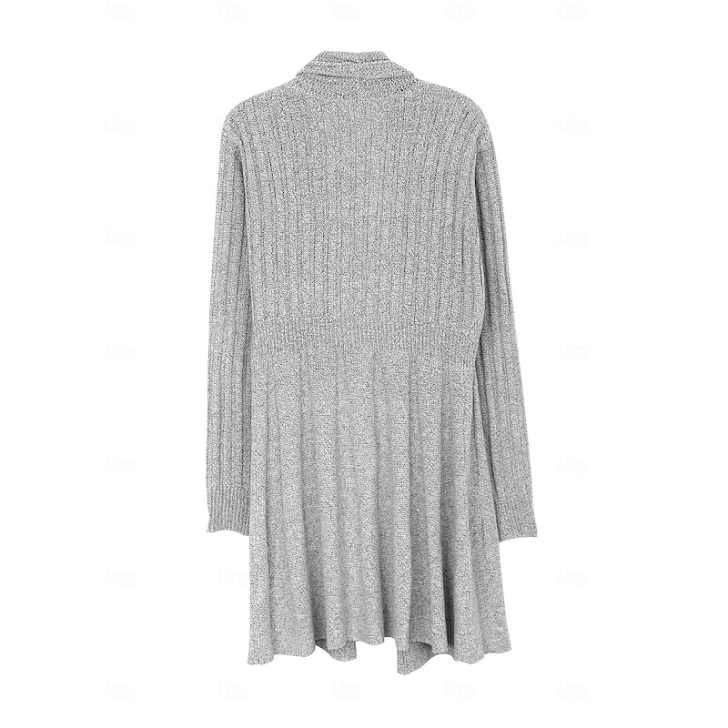 Women's Sweater Cardigan Elegant Fashion Streetwear Pure Color Open Front Knitted Long Sleeve Long Tops Knit Outdoor Daily Weekend White Green Spring Fall2