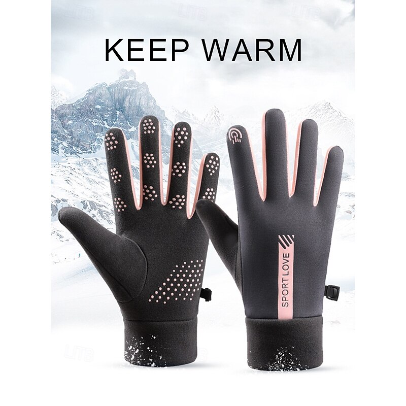 Unisex Touchscreen Waterproof Winter Gloves – Warm Thermal Outdoor Sports Gloves for Men and Women, Windproof Cycling and Hiking Use