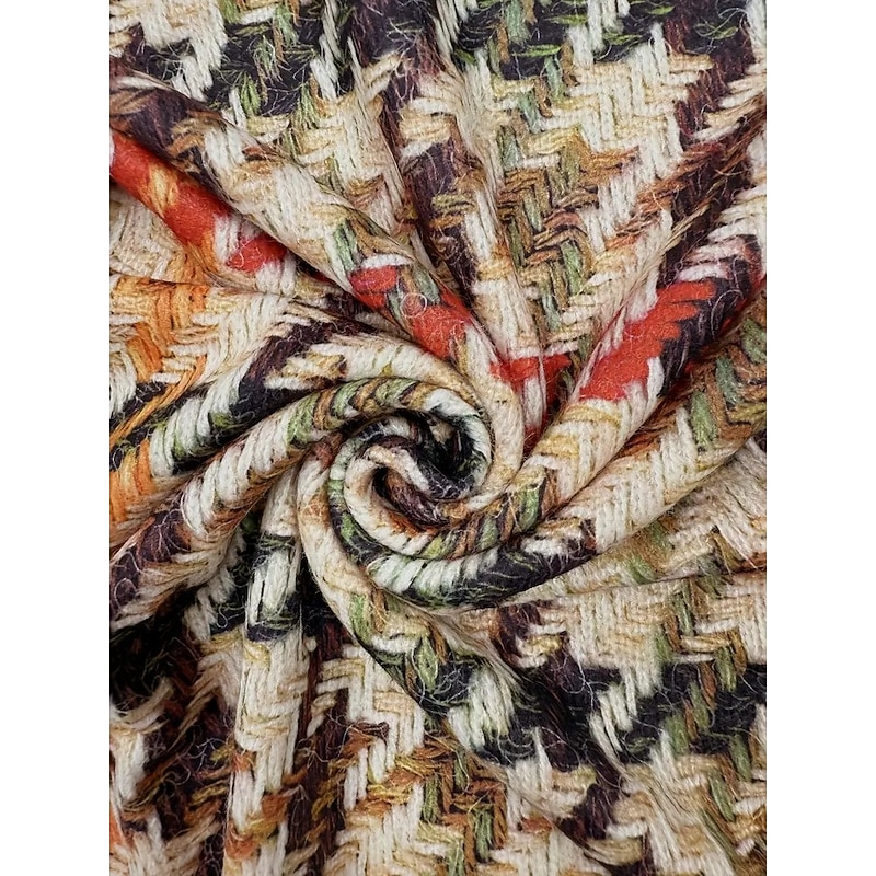 Women's Sweater Dress Mini Dress  Shift Dress A Line Dress Vacation Casual Boho Casual Daily Loose Fit Graphic Houndstooth Tribal Long Sleeve Turtleneck khaki Spring Fall Winter3