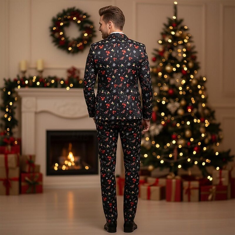 Christmas Party Suit Three Piece Suit Blazer Men's Funny Fancy Dress Adults Christmas New Year Party Trousers waistcoat Suit4