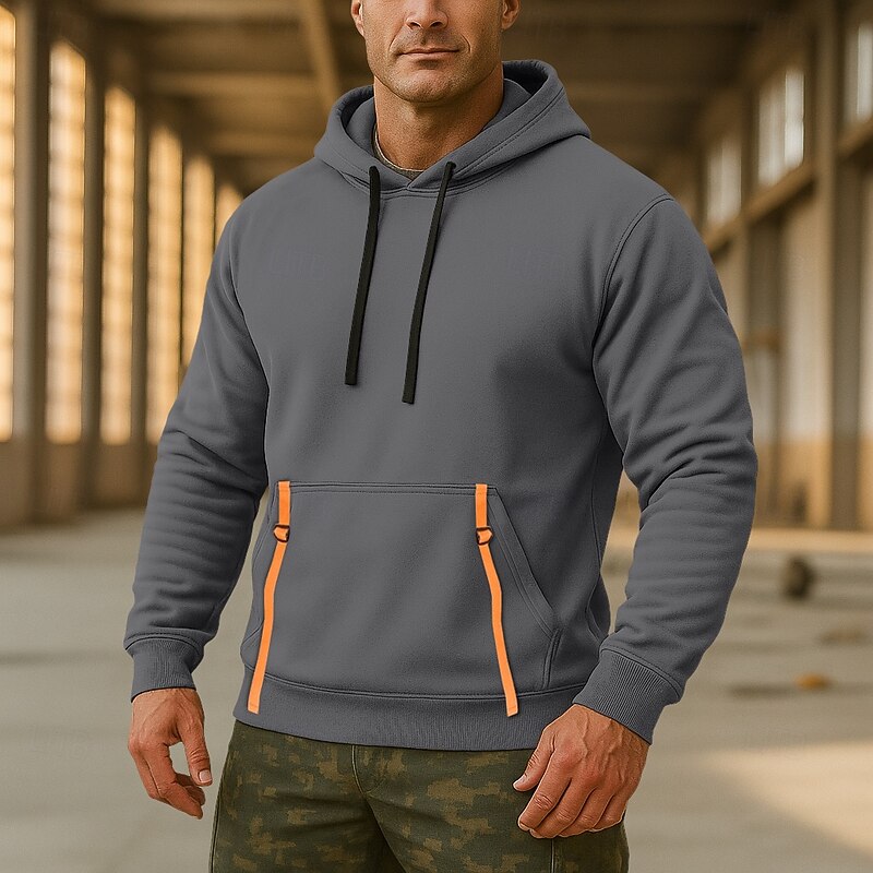Men's Hoodie Fleece Hoodie Tactical Hoodie Black Navy Blue Camel Khaki Light Grey Hooded Plain Pocket Sports & Outdoor Casual Daily Streetwear Cool Sportswear Spring &  Fall Clothing Apparel Hoodies4