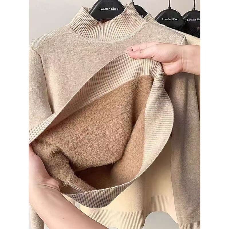 Women's Blouse Solid Color Stylish Casual Long Sleeve High Neck Regular Tops Daily Black White Wine Red Blue Spring Fall Winter4