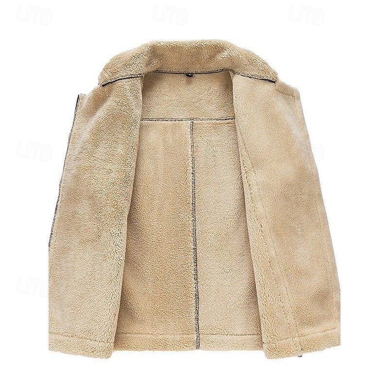 Men's Vest Gilet Outdoor Daily Fashion Casual Fall Winter Pocket 90% Cotton Warm Plain Zipper Lapel Regular Fit Dark Brown Black Gray Vest3