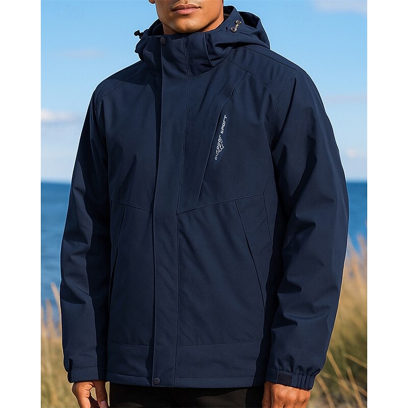 Men's Hiking Jacket Fleece Jacket 3 in 1 Jacket Winter Outdoor Patchwork Waterproof Windproof Top Red Royal Blue Blue Dark Blue Coffee4
