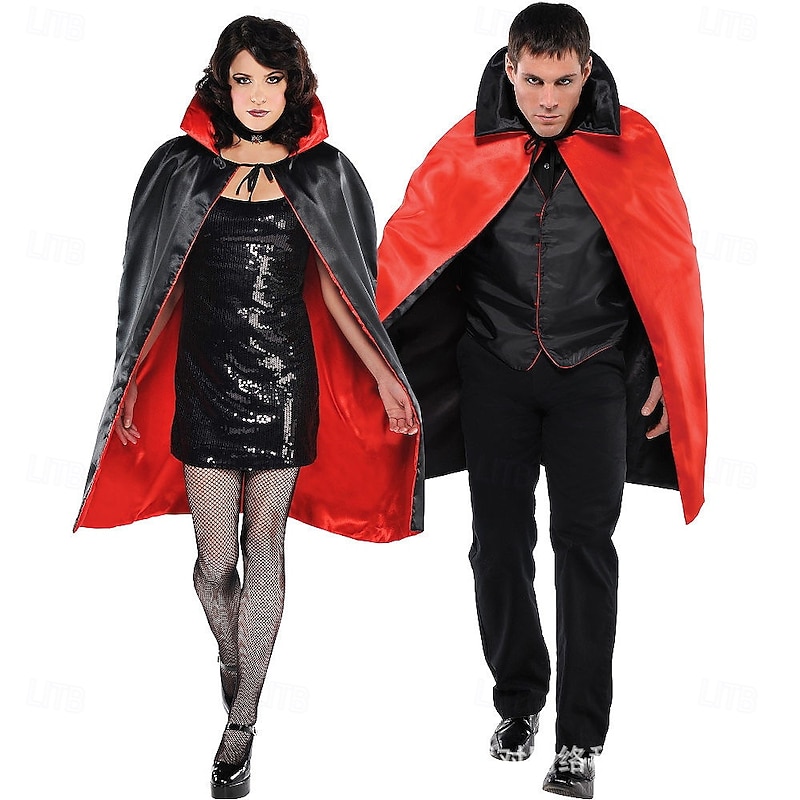 Vampire Halloween Cape Cloak Couples' Costumes Adults' Men's Women's Halloween Carnival Performance Party Easy Halloween Costumes Dress Up