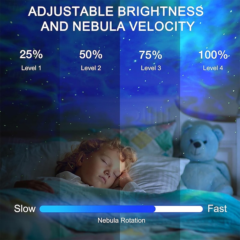 Astronaut LED Starry Sky Projector LED Star Projector Galaxy Projector with Remote Control Adjustable Speed and Brightness Night Light Projector Aurora Lights Projector3