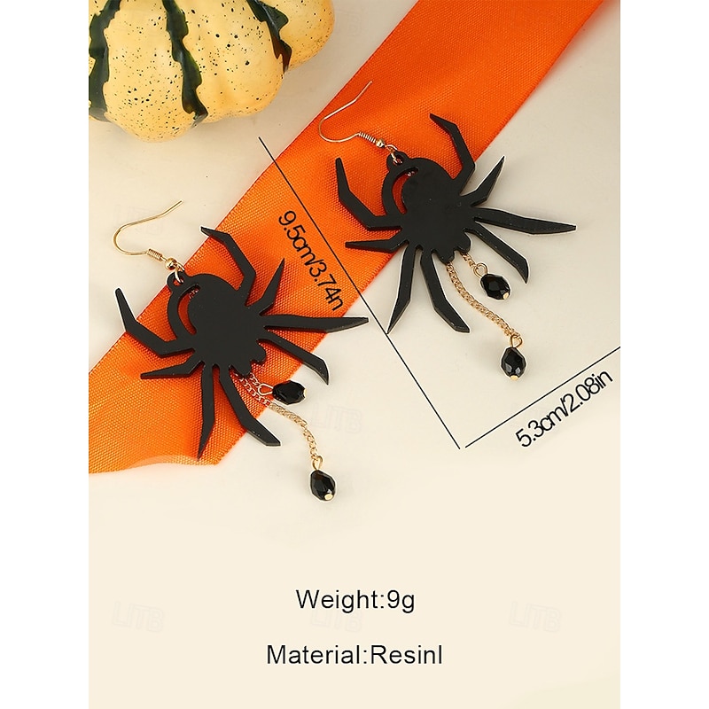 Women's Halloween Spider and Bat Drop Earrings – Gothic Punk Alloy Dangle Jewelry for Costume Parties, Cosplay and Night Outfits4