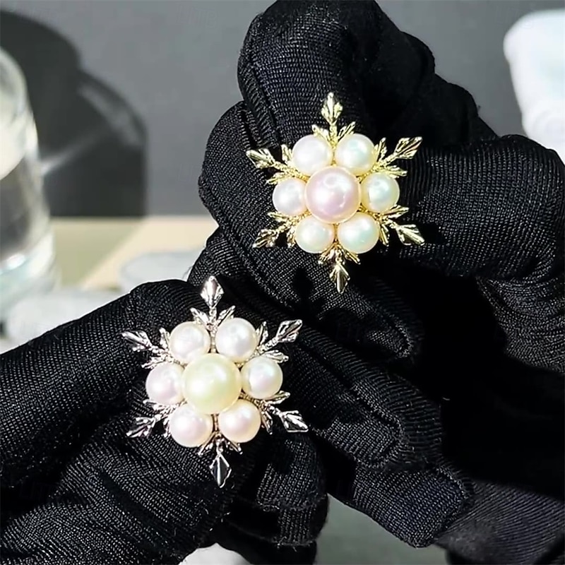 Brooches Classic Retro Geometrical Snowflake Elegant Fashion Personalized Simple Brooch Jewelry Silver Gold For Wedding Party Gift Engagement Prom Festival2